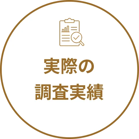 実際の調査実績